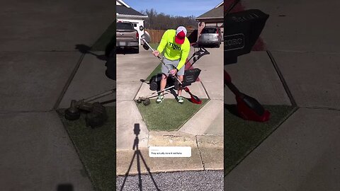 Mowing & Trimming the Red Grass