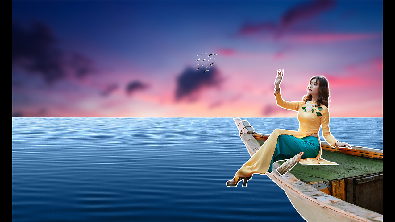 Photoshop Manipulation Girl on boat