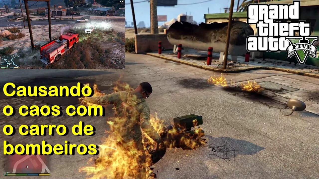 GTA 5 Causando o caos com o carro dos bombeiros