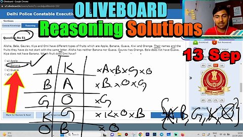 23/25🔥 Reasoning Solutions SSC Delhi Police Constable Oliveboard 13 Sep MEWS Maths #ssc #oliveboard