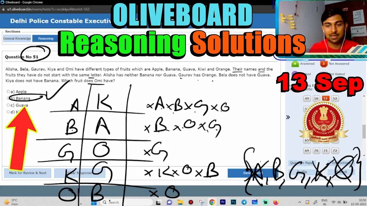 23/25🔥 Reasoning Solutions SSC Delhi Police Constable Oliveboard 13 Sep MEWS Maths #ssc #oliveboard
