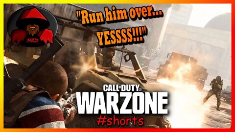 COD WARZONE #shorts - RUN HIM OVER... YES!!! | Car Fun Factor 10/10!