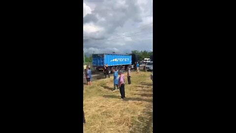 Ukrainian residents protest against the export of the last grain from Ukraine