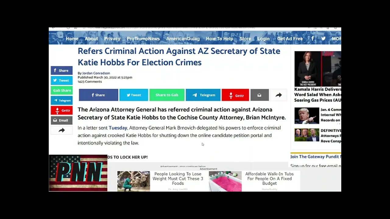 AZ AG Mark Brnovich Refers Criminal Action Against Katie Hobbs For Election Crimes