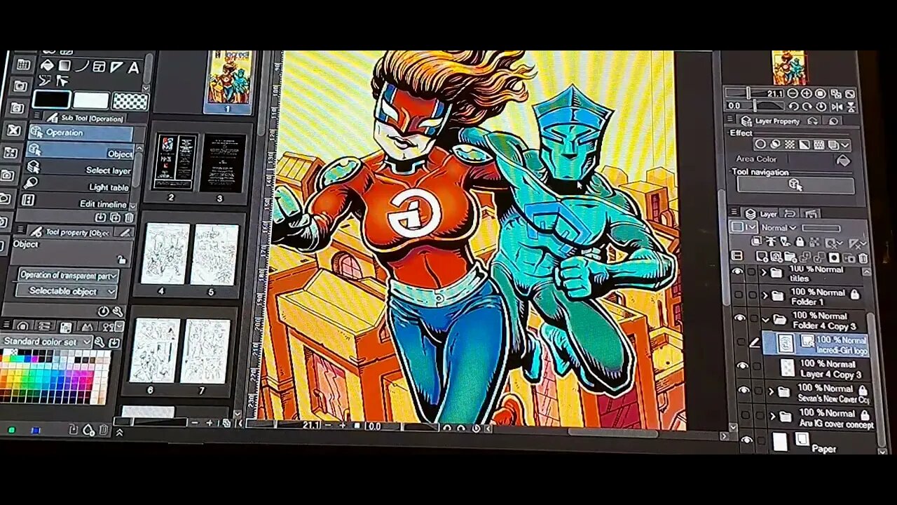 incredi-girl issue #1 inks are completed