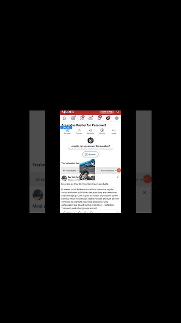 answers for quora - are sodas kosher for Passover?