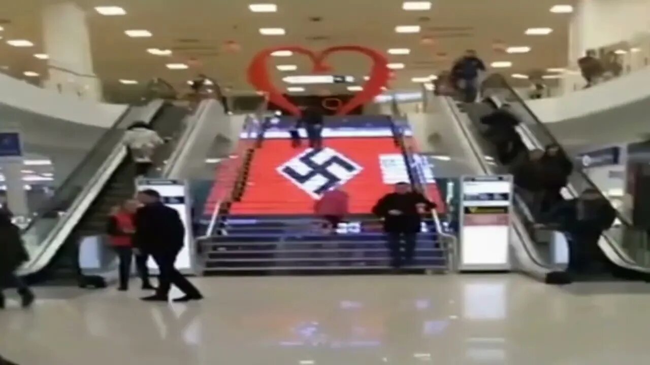 (Details Below) Kiev Mall Display 'Hacked' To Display Swastika In Ukraine | Blamed On Azov Battalion