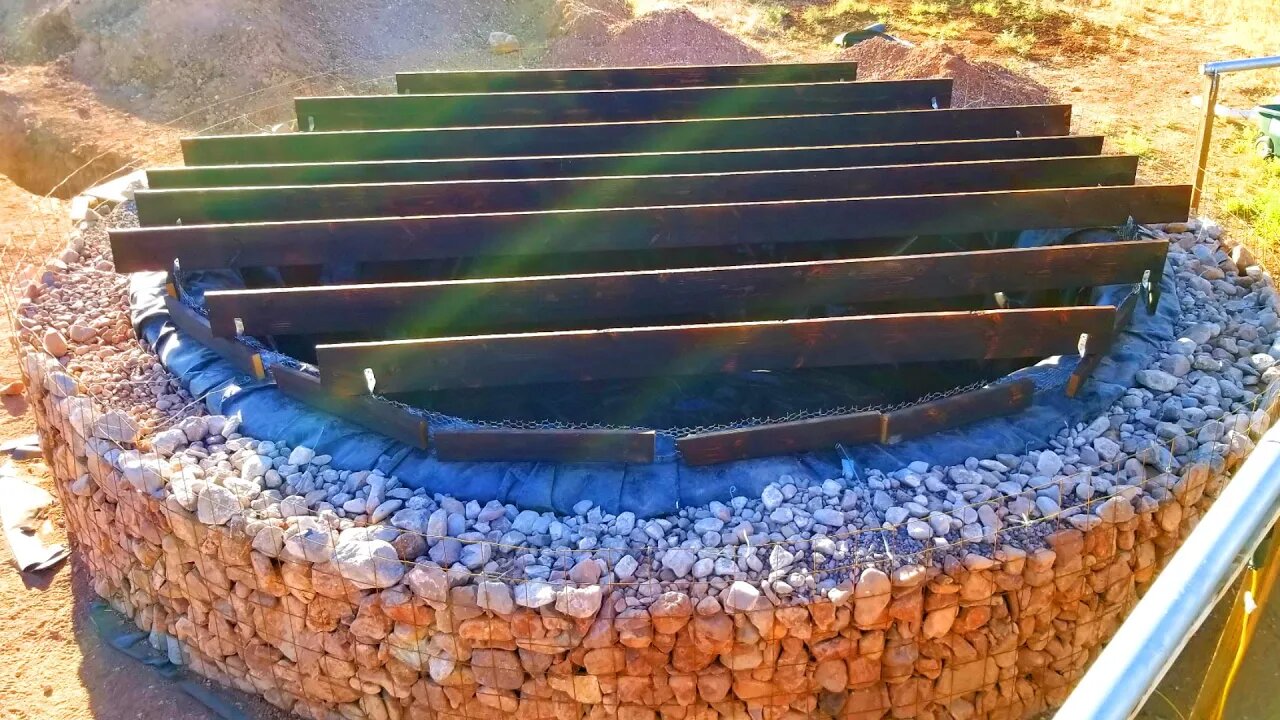 We've Started Building The Roof On Our Earthbag Rainwater Harvesting Cistern