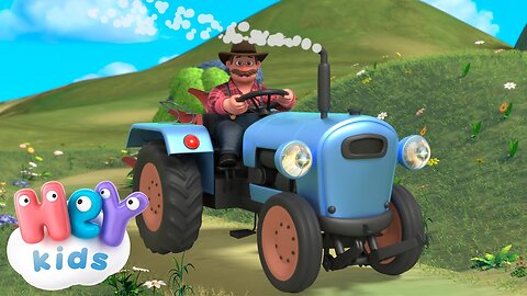 The tractor on the farm 🚜 | Blue Tractors Songs for Kids | HeyKids Nursery Rhymes