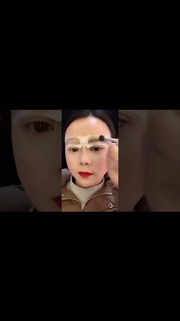 Pretty Chinese Girl Adds Perfect Eyebrows