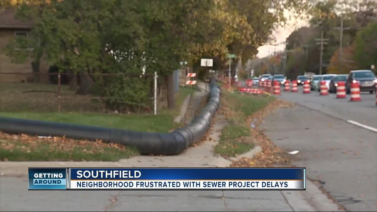 Southfield residents frustrated with delays on sewer work, bypass line continues to block roads