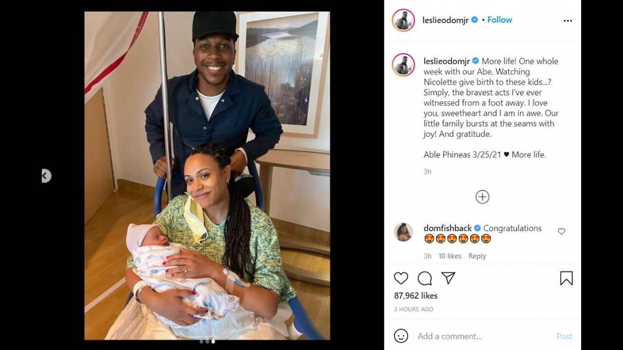 Leslie Odom Jr. has become a father for the second time!