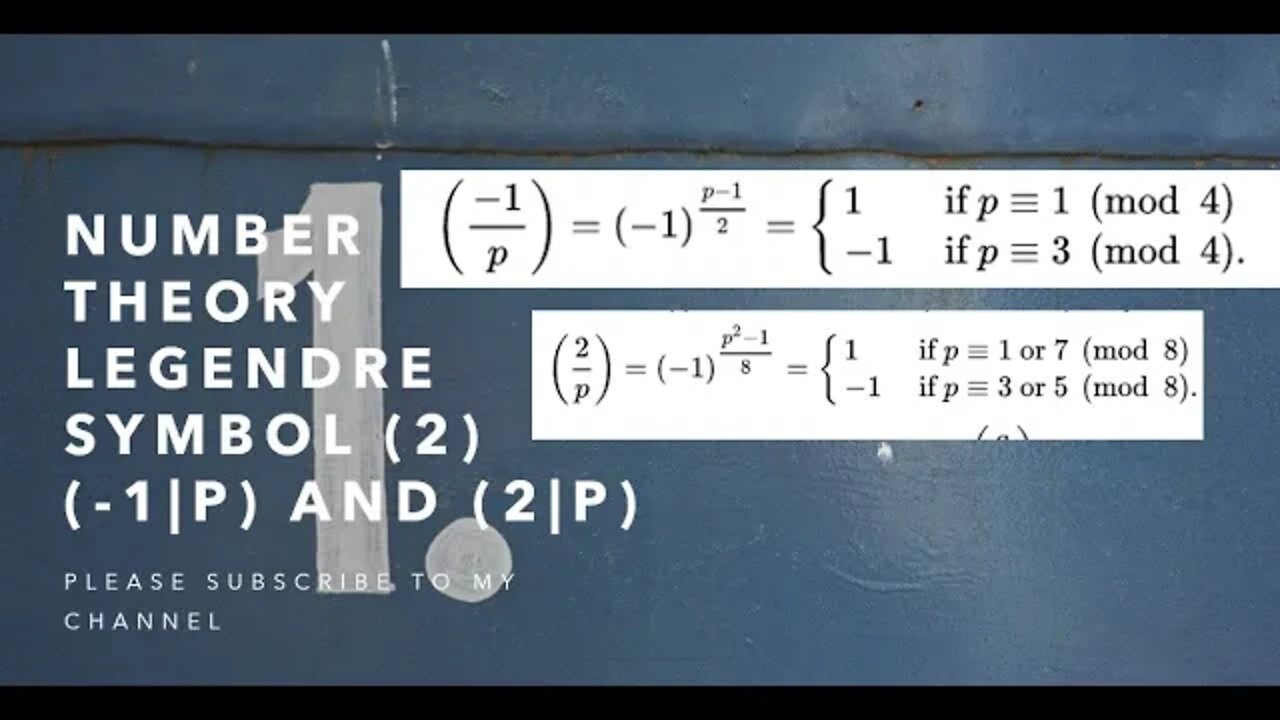 Number theory Legendre Symbol (3): computing -1|p and 2|p