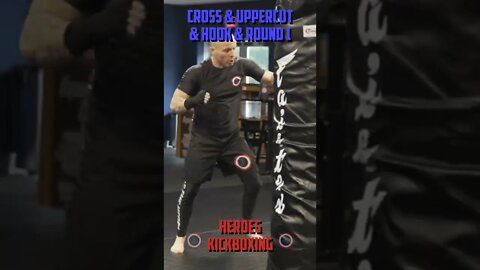 Heroes Training Center | Kickboxing "How To Double Up" Cross & Hook & Uppercut & Round 1 | #Shorts