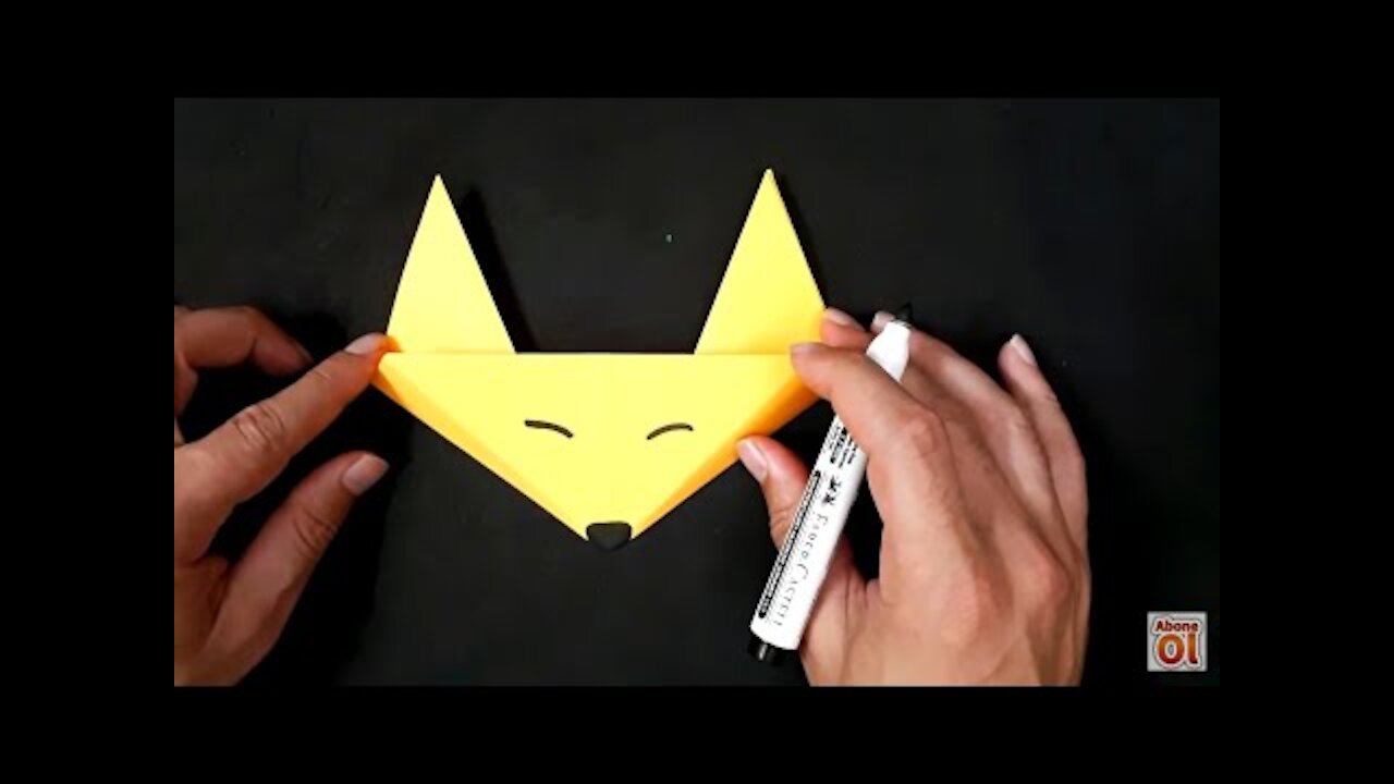 Origami Tilki Yapımı😊Kolay Origami Yapımı❤