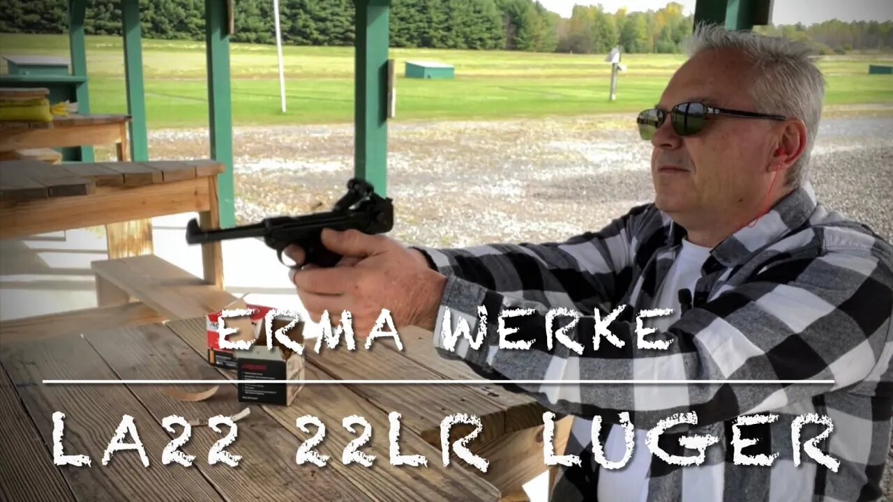 Erma werke LA22 22lr Luger replica. Testing at the range.