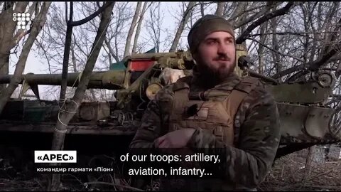 Ukrainian artillery crew outside Bskmut