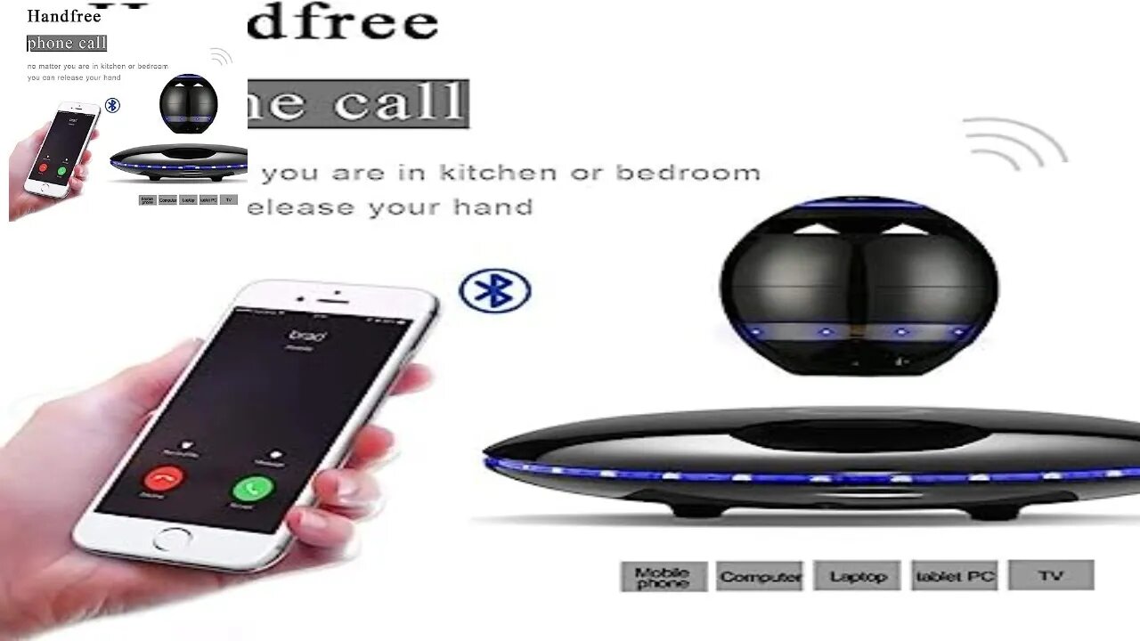 Short RUIXINDA Magnetic Levitating Speaker, Wireless