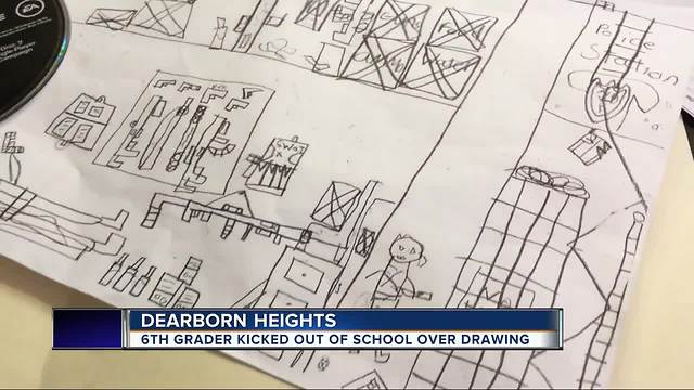 Dearborn Heights 6th grader kicked out of school over drawing