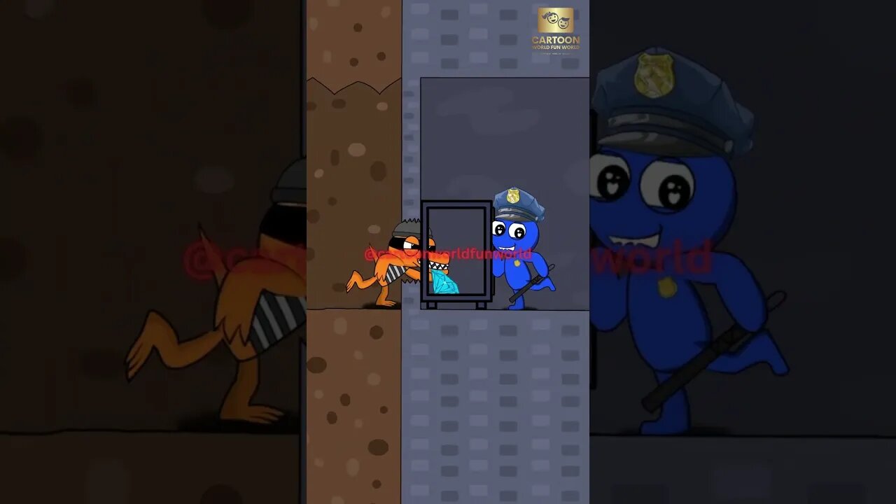 The Orange Swindler was Punished by the Blue Rainbow Friend 🤣🤣🤣 #shorts #shortsfeed #animation