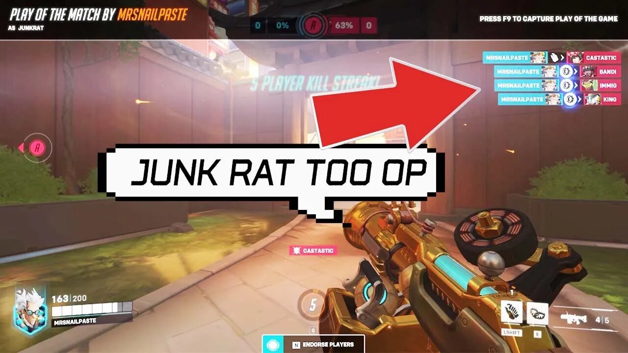 JUNK RAT MUST BE NERFED - Over watch 2 #9 (Raw Commentary)