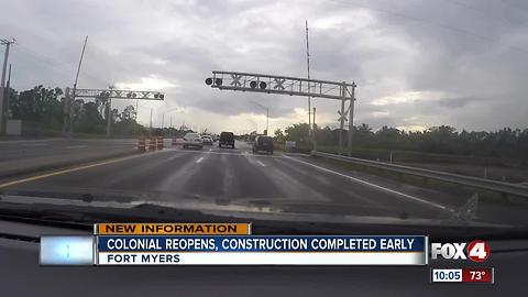 Colonial Boulevard reopens earlier than planned