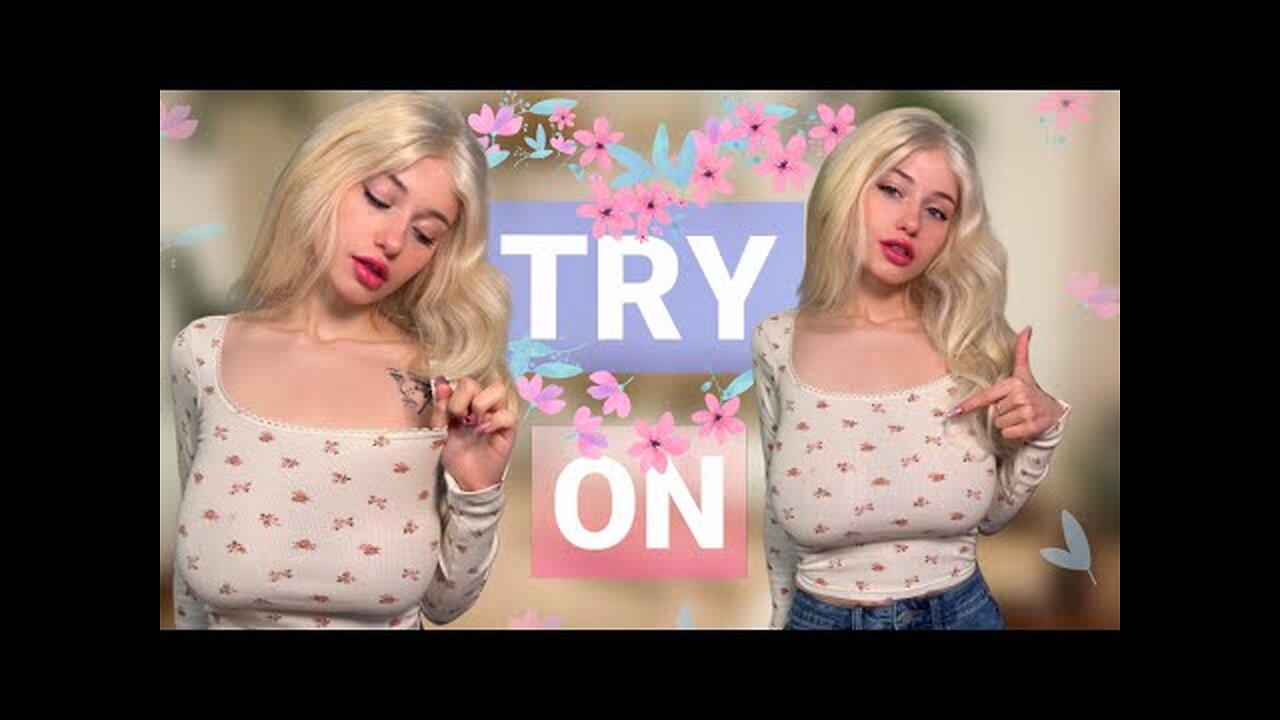 TRY ON HAUL [4K] Cute Flowery Blouse 🌺 with Sofia Sugarcube [4K]