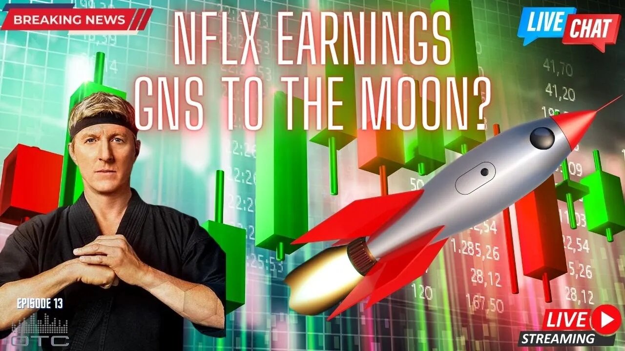 GNS Squeeze! NFLX Earnings come in Hot! Live Analysis, Trading and Breaking News