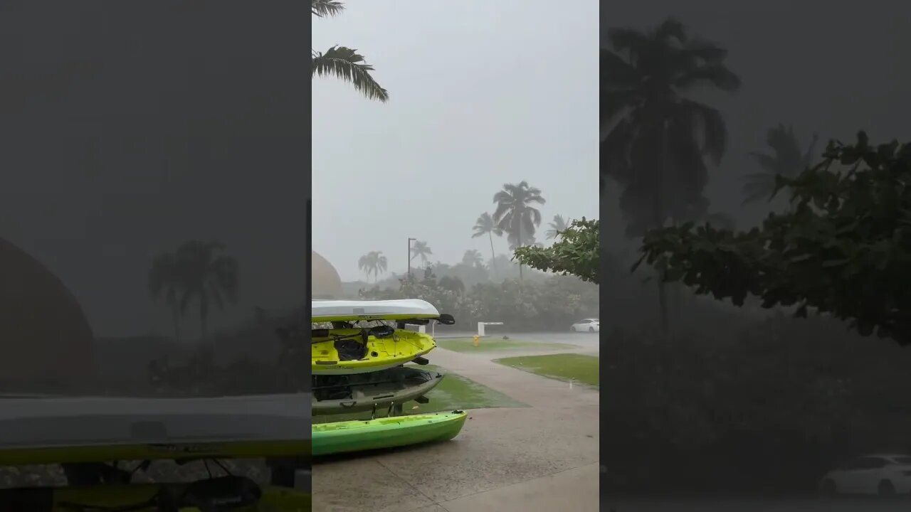 A heavy storm around the Laie area in northern Oahu island, Hawaii. #shorts