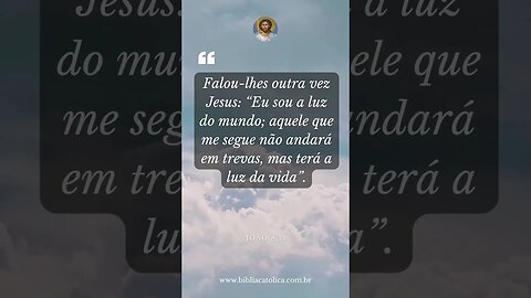 João 8,12 - Falou-lhes outra vez Jesus: “Eu sou a luz do mundo; aquele que me segue não andará em...
