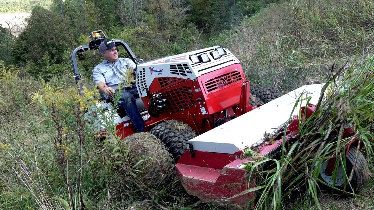 NEW Ventrac 4520 vs. DIRT PERFECT Excavator! Challenge Accepted! STEEP BANK!!