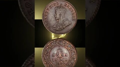 India-British 1/12 Anna 1920.#shorts #coinnotesz