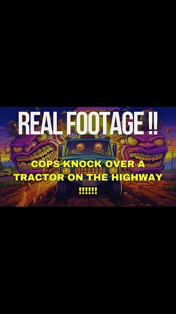 Cops Knock Over A Tractor On The Highway.
