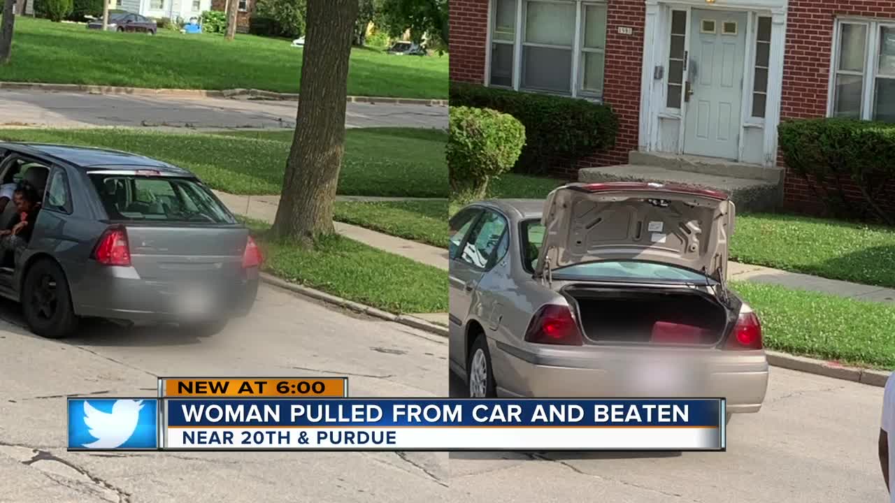 Woman pulled from car and beaten near 20th and Purdue