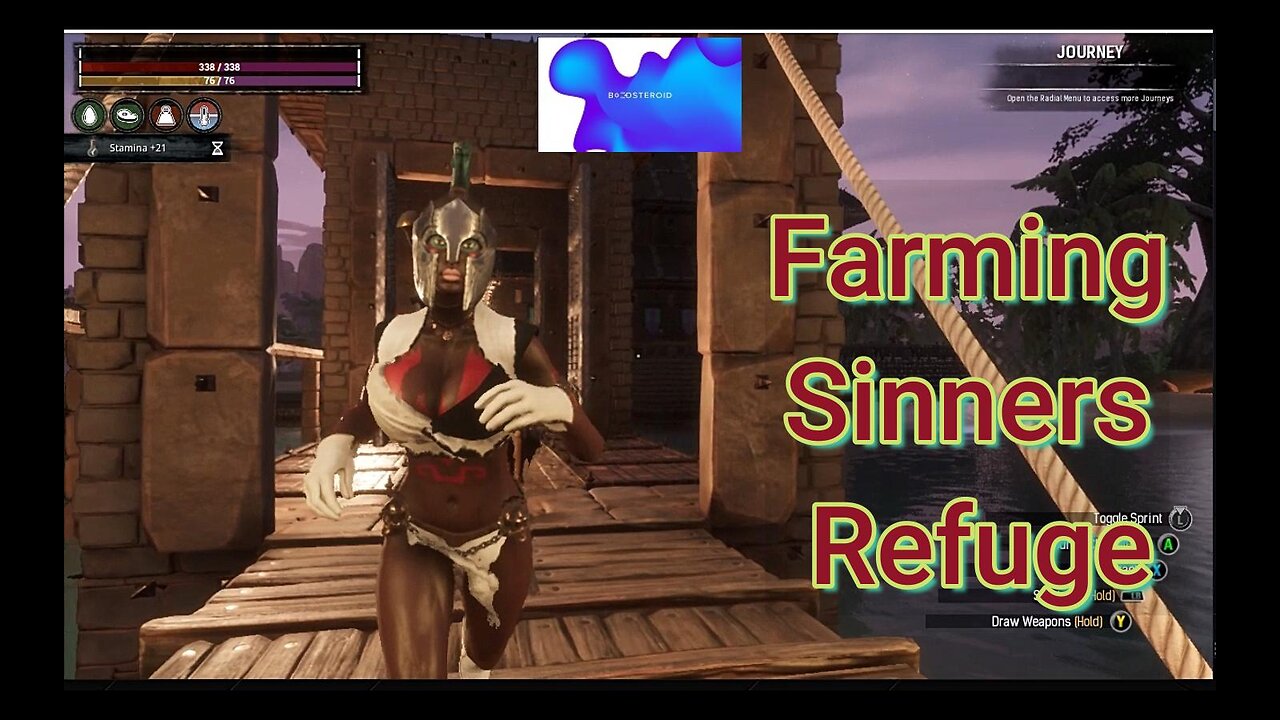 Conan Exiles beginners guide farming sinners refuge big busty boobs #boosteroid #conanexiles