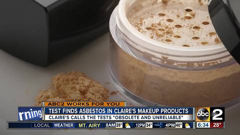 Test finds asbestos in Claire's makeup products