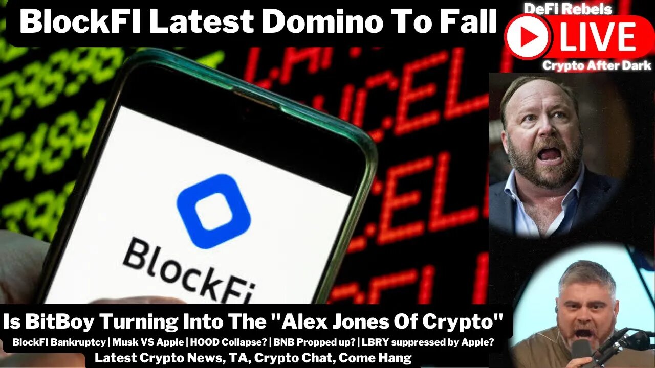 BlockFI Bankruptcy | Musk VS Apple | HOOD Collapse? | BNB Propped up? | LBRY suppressed by Apple?