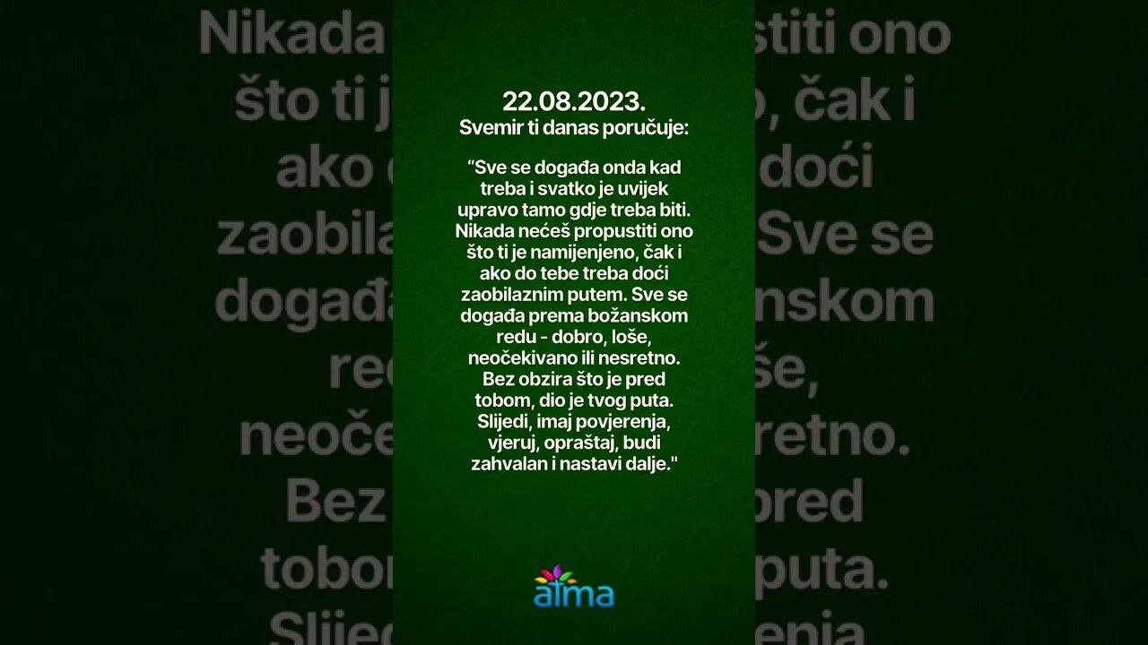 Poruka Svemira 22.08.2023. #inspiracija #porukadana #mudrost #motivacija