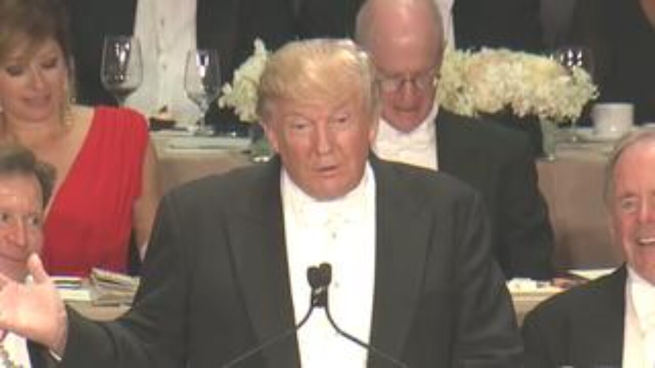 Donald Trump roasting HILLARY CLINTON at the Alfred E. Smith Memorial Foundation Dinner - 2016!