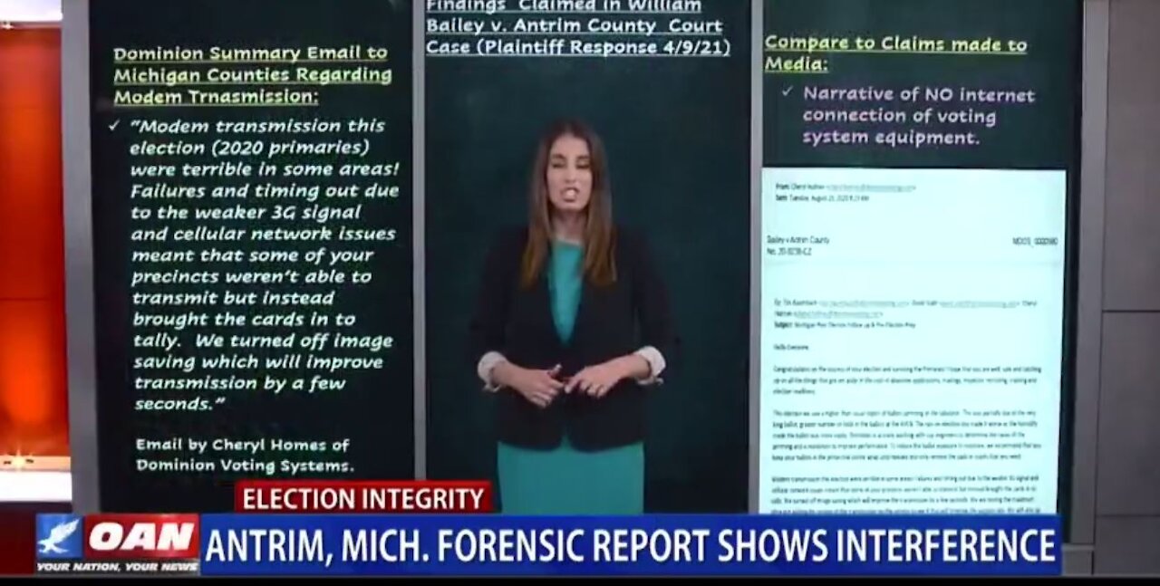 MIRROR: ANTRIM COUNTY, MICH. FORENSIC REPORT SHOWS INTERFERENCE - OAN -15TH APRIL 21