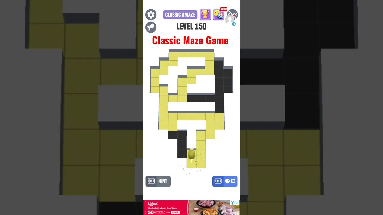 Classic Maze Game Level 150. #shorts