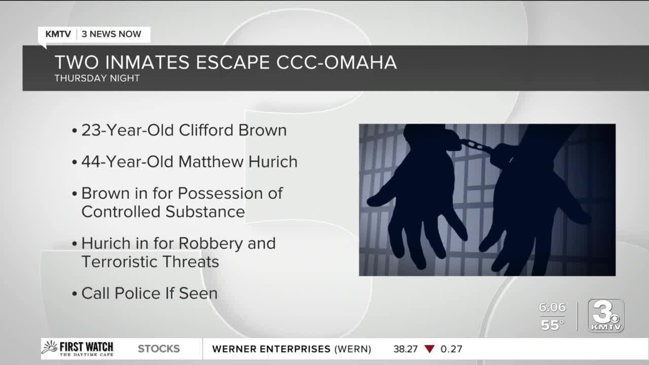 Two inmates escape CCC-Omaha