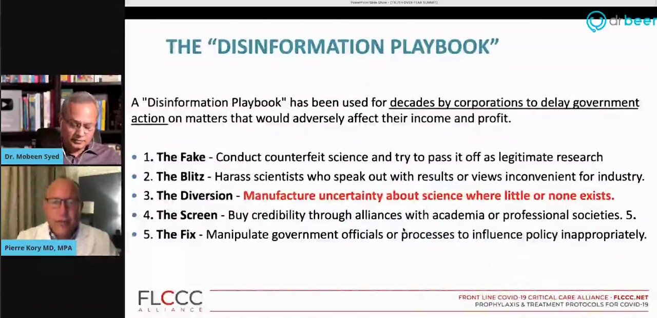 Dr. Pierre Kory MD: The "Disinformation Playbook"