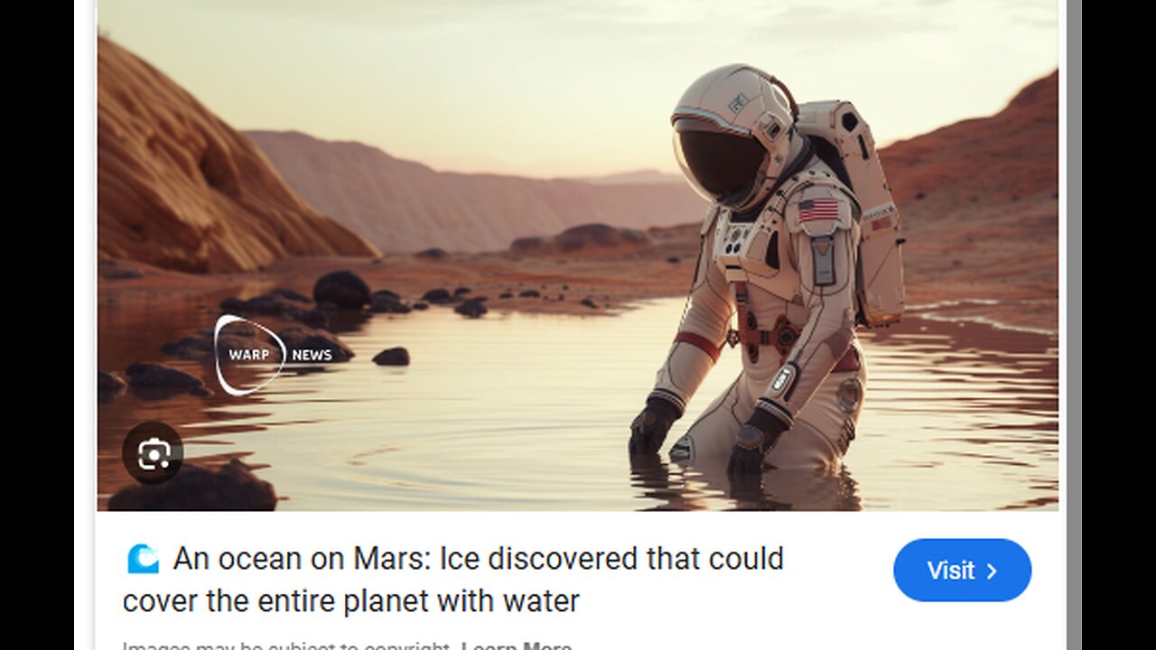FRIDAY FUN - WATER IS FOUND ON MARS - AN UNDERGROUND OCEAN THAT COULD COVER MARS A MILE DEEP