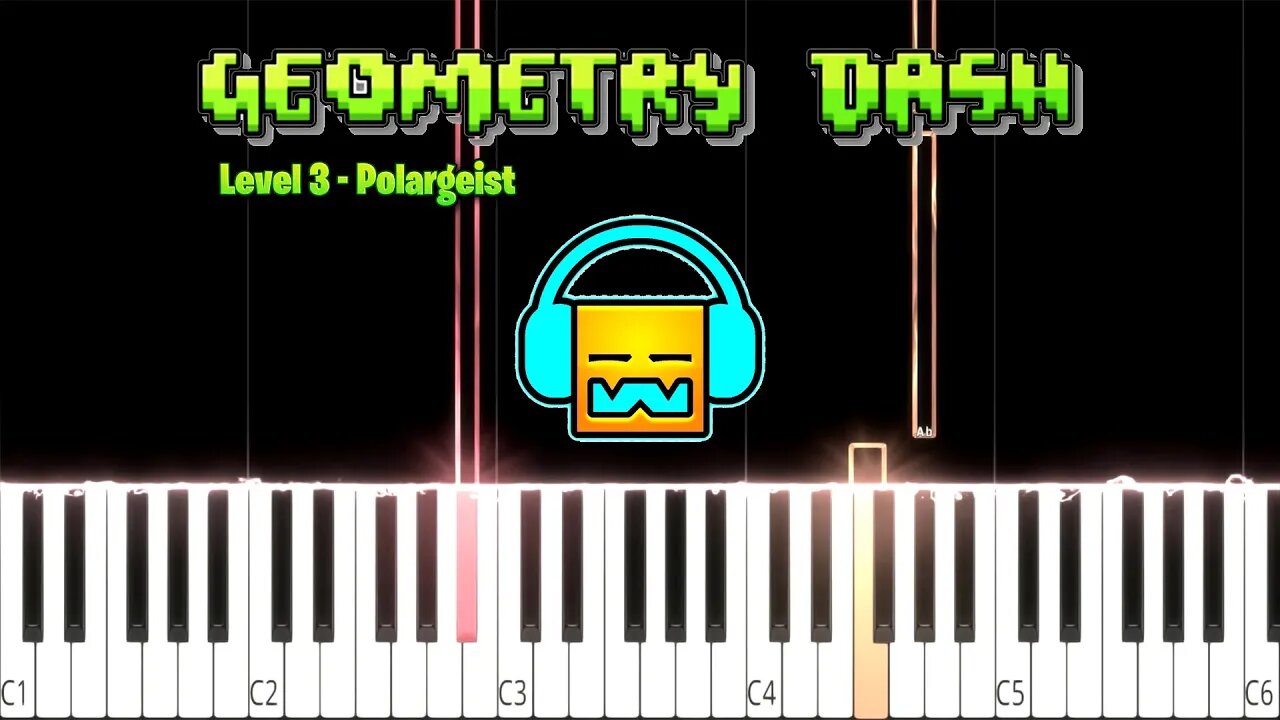 Geometry Dash - Level 3 (Beginner/Super Easy) Slowed Piano Tutorial (Free Sheet Music + MIDI)