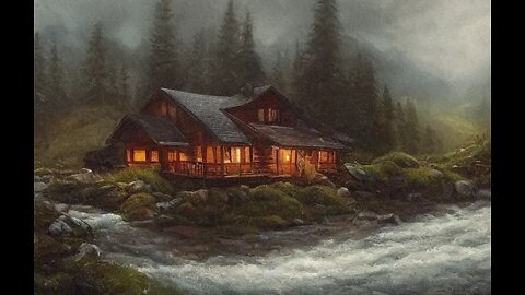 Mountain Cabin Rain Shower Ambience ASMR with a Box Fan