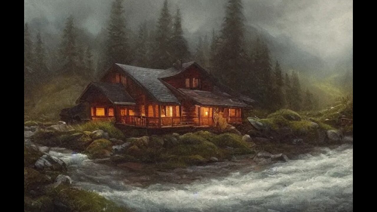 Mountain Cabin Rain Shower Ambience ASMR with a Box Fan