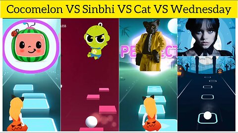 Cocomelon VS Shinbi VS Cat VS Wednesday | Tiles Hop: EDM Rush!