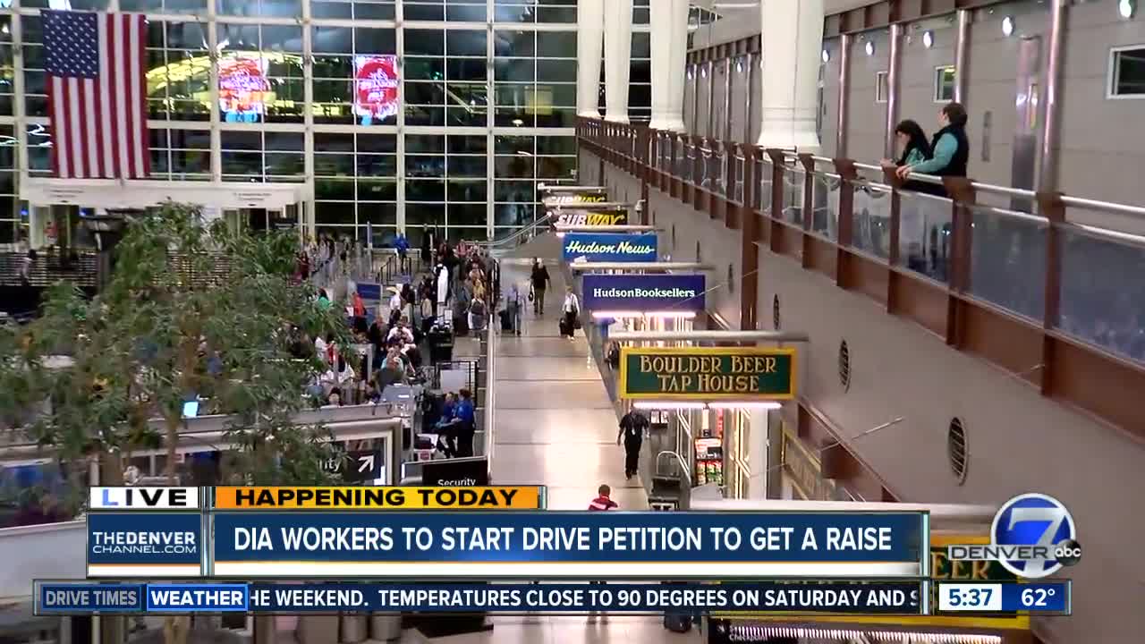 DIA service workers start petition to get a minimum wage increase on the ballot