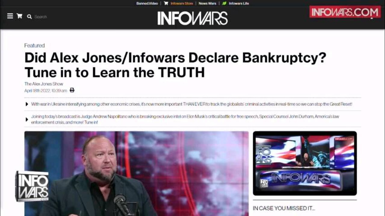 EXCLUSIVE: Alex Jones' Statement on Bankruptcy Filing